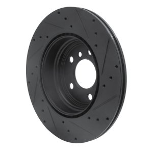 BMW 330I Brake Rotor (1) - Rear Left - R1 Concepts - Drilled & Slotted - Black - `12-`20